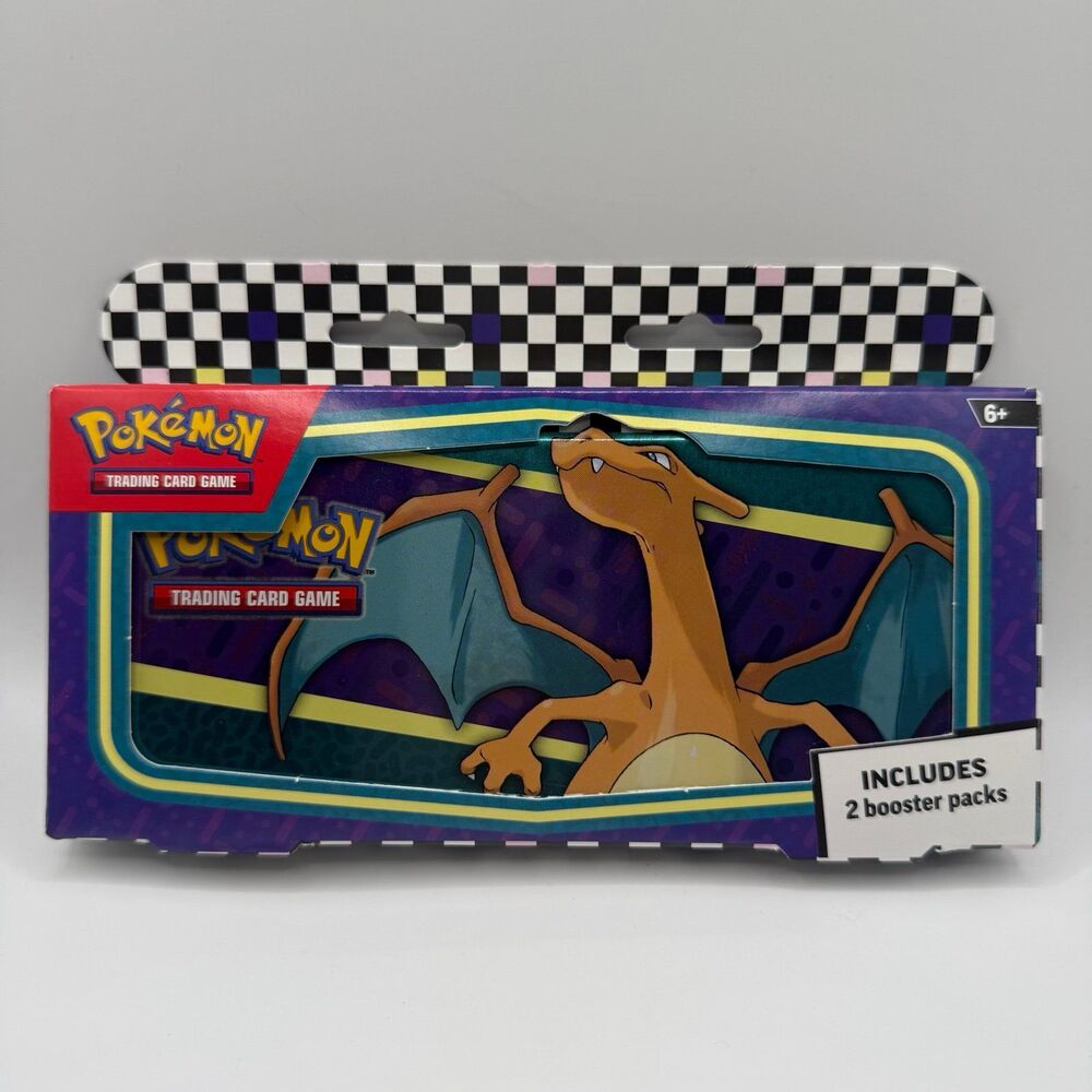 Pokemon Trading Card Game Charizard Pencil Case with 2 Booster Packs *NEW*